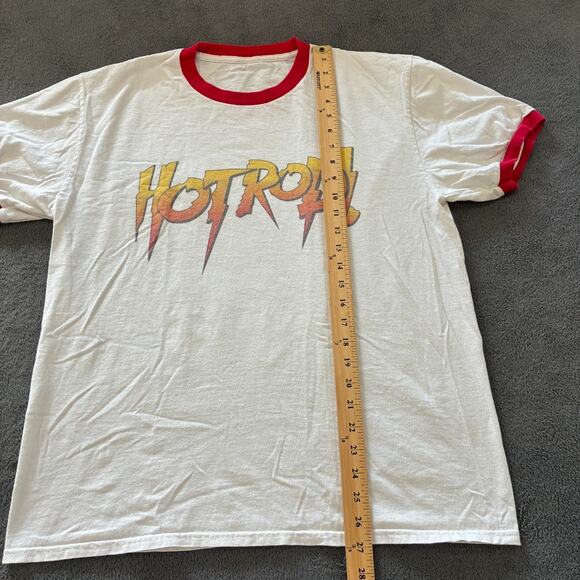 Hot Rod Rowdy Roddy Piper White Red Wrestler Ringer T-Shirt Men’s Size Large - Picture 3 of 7